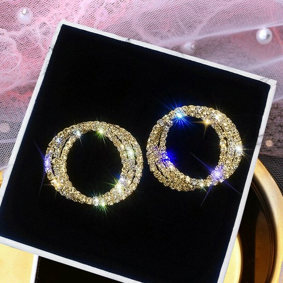 Jewelry - Gorgeous 925 Silver Gold Hoop Earrings